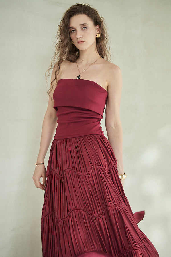 Melinda Dress<br>-Burgundy-