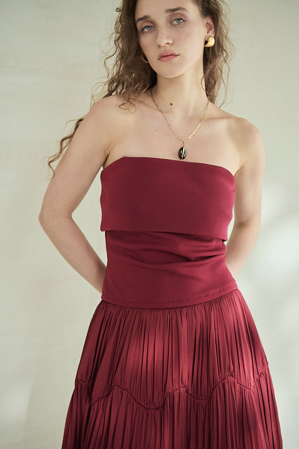 Melinda Dress<br>-Burgundy-