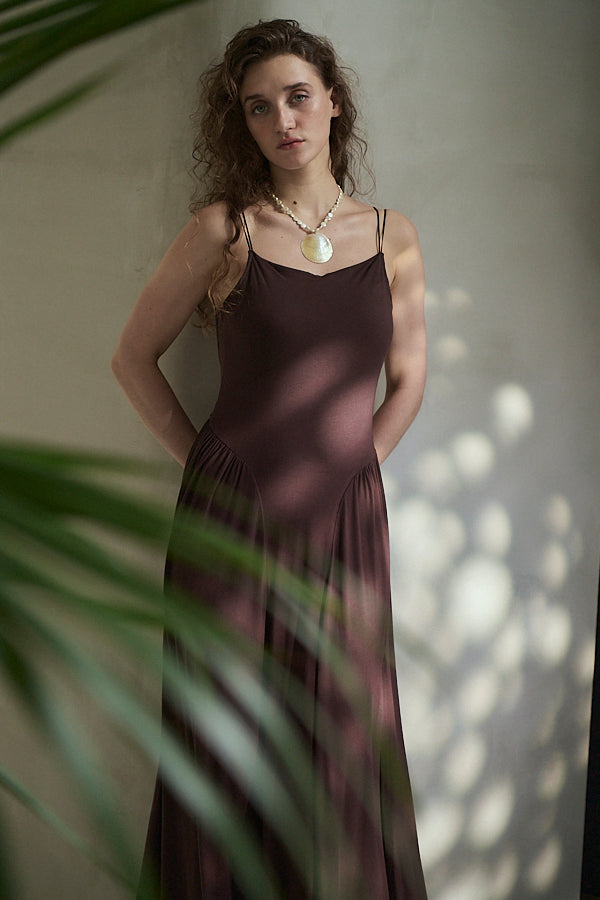 Sun Kissed Maxi dress  -Brown-