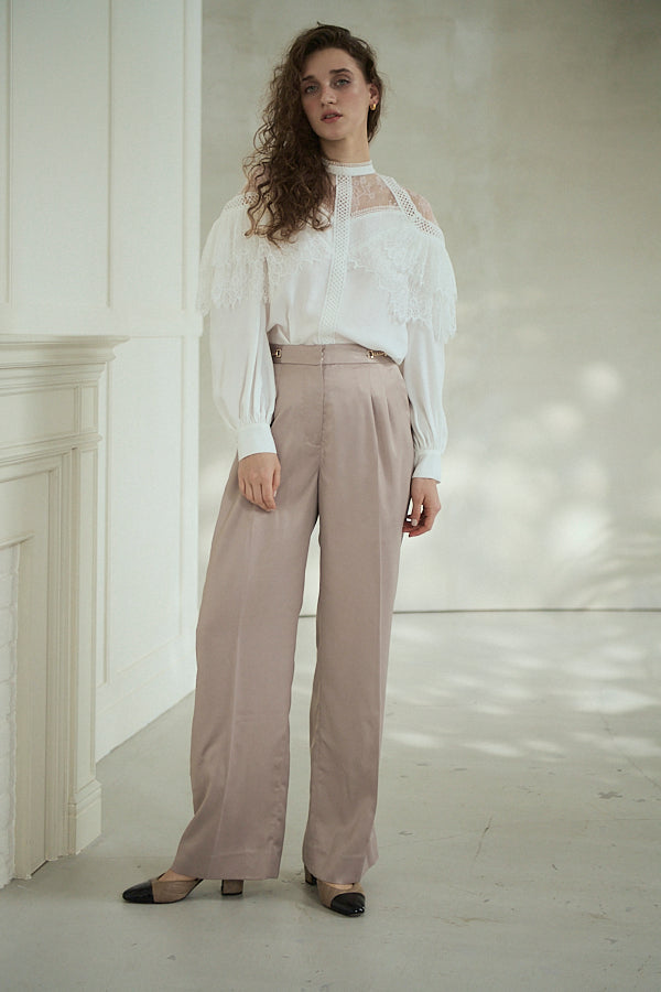 Ciara Satin Pants -Beige-  S/M 2size
