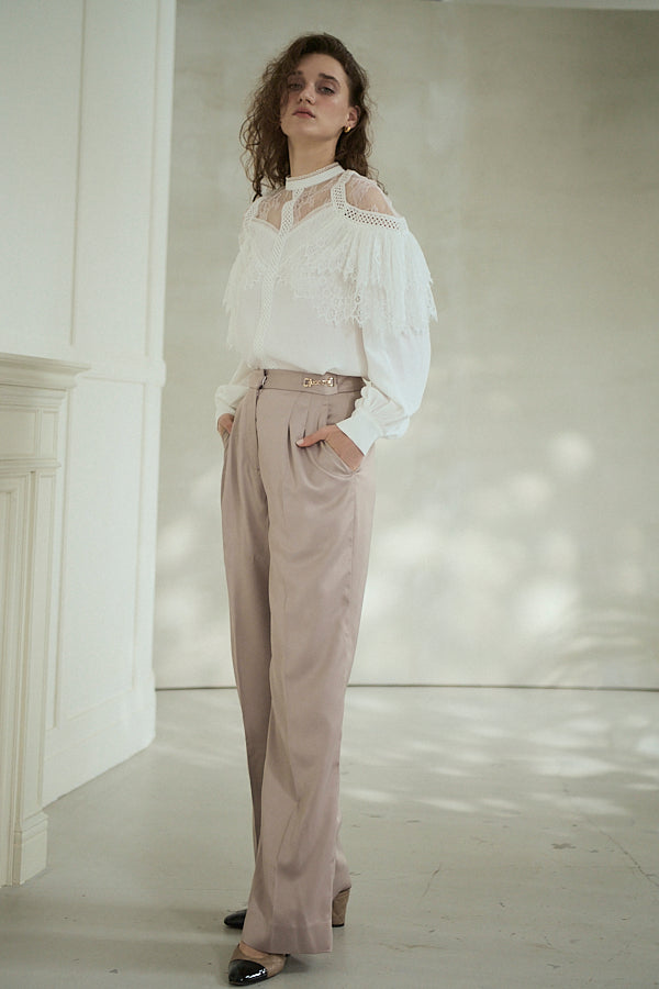 Ciara Satin Pants -Beige-  S/M 2size