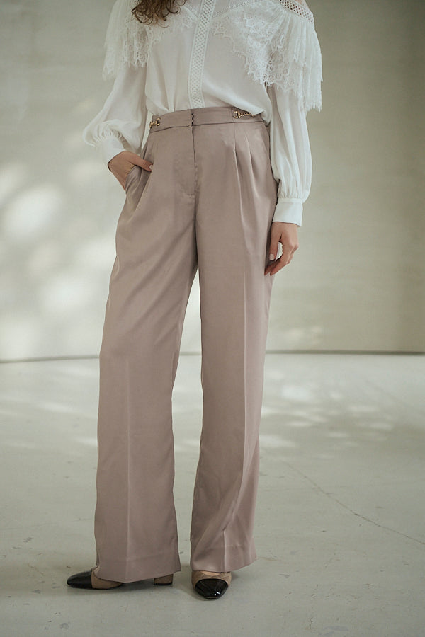 Ciara Satin Pants -Beige-  S/M 2size