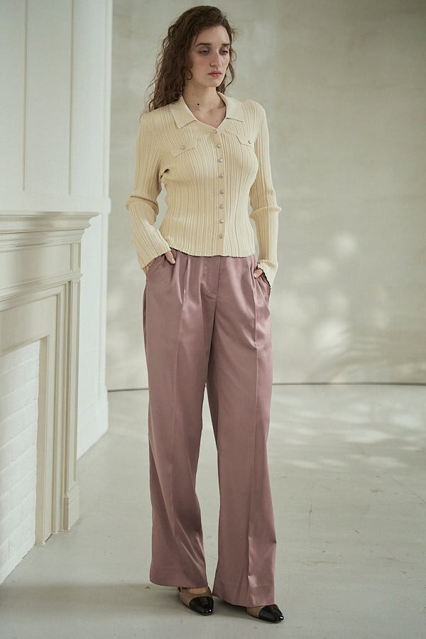 Ciara Satin Pants -Mauve-  S/M 2size
