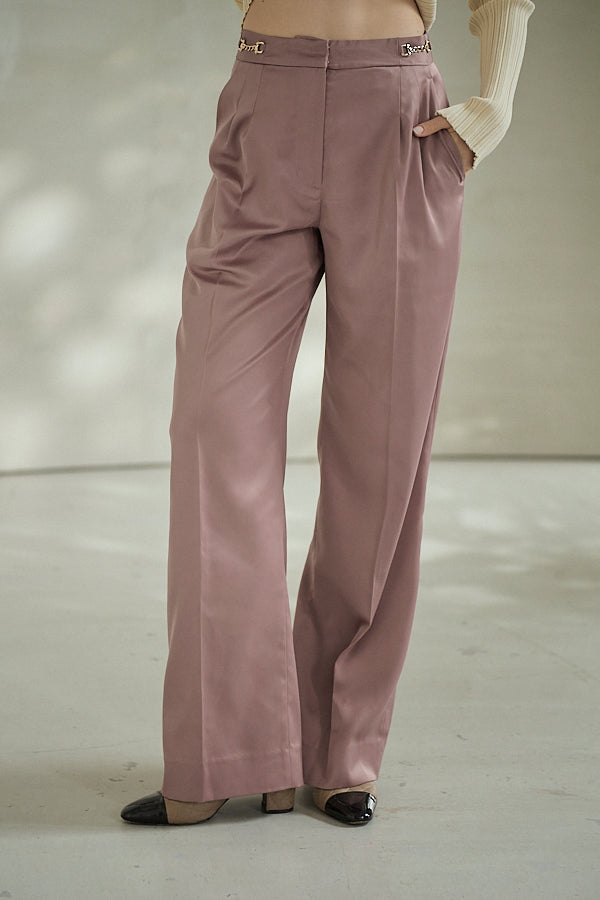 Ciara Satin Pants -Mauve-  S/M 2size