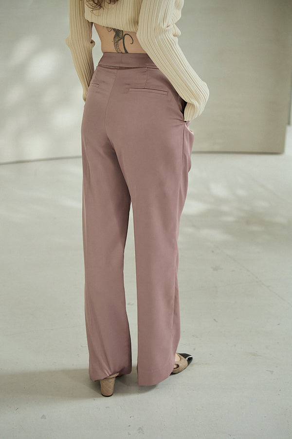 Ciara Satin Pants -Mauve-  S/M 2size