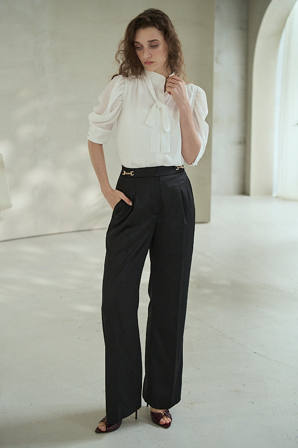 Ciara Satin Pants -Black-  S/M 2size