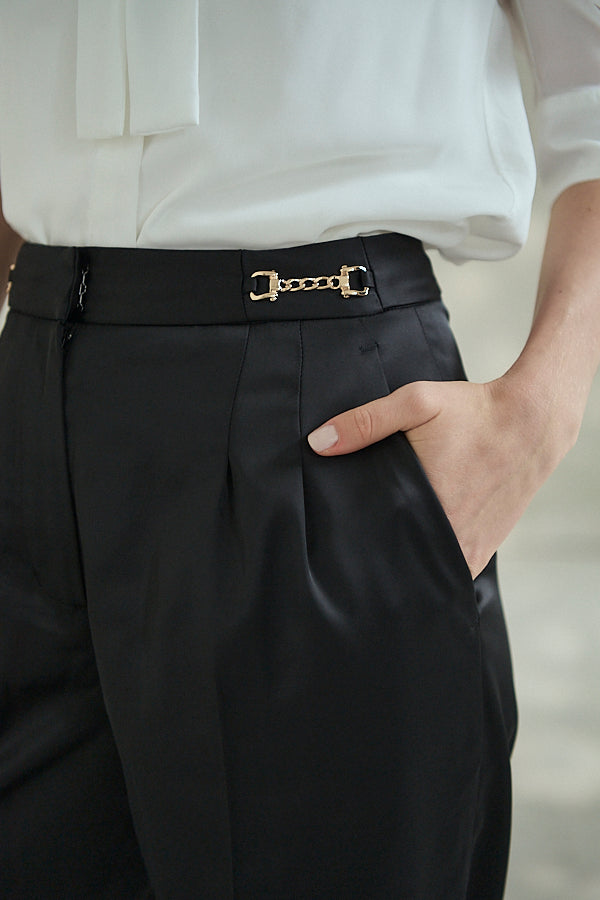 Ciara Satin Pants -Black-  S/M 2size