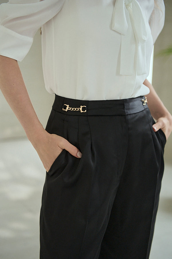 Ciara Satin Pants -Black-  S/M 2size