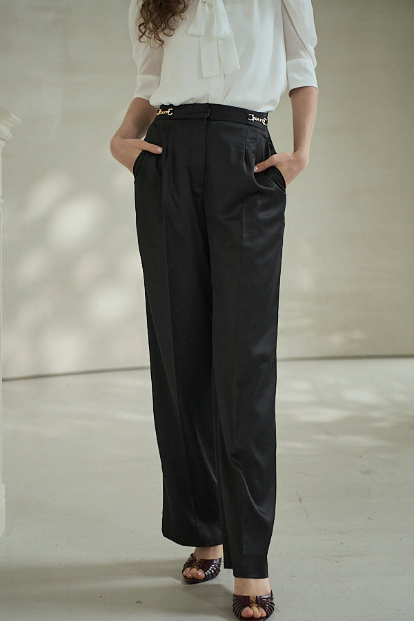 Ciara Satin Pants -Black-  S/M 2size