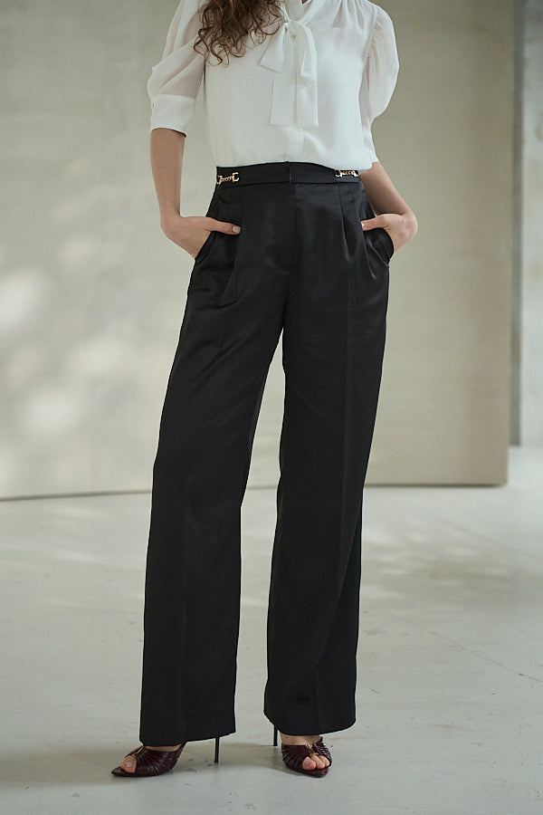 Ciara Satin Pants -Black-  S/M 2size
