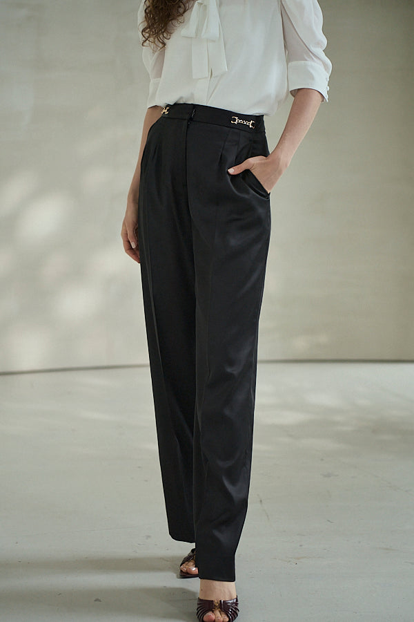 Ciara Satin Pants -Black-  S/M 2size