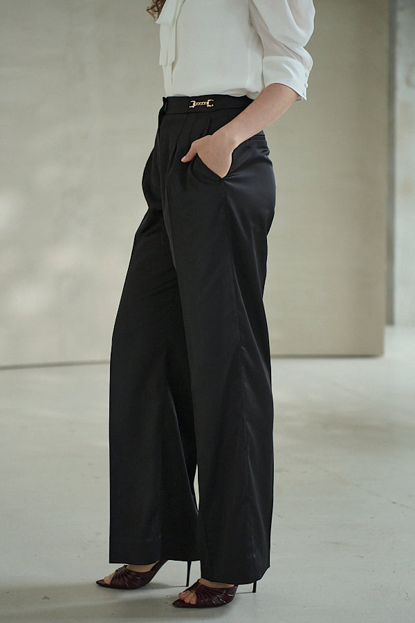 Ciara Satin Pants -Black-  S/M 2size