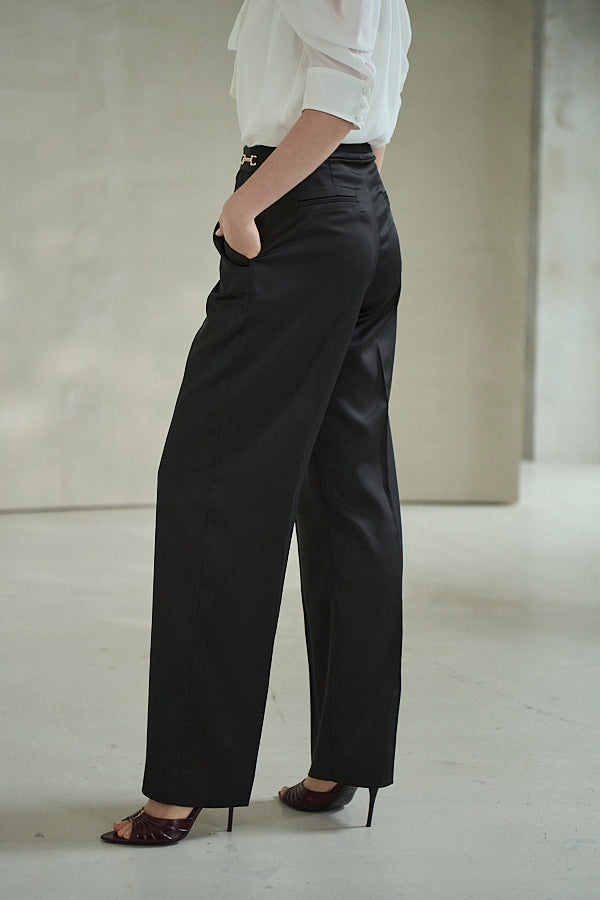 Ciara Satin Pants -Black-  S/M 2size