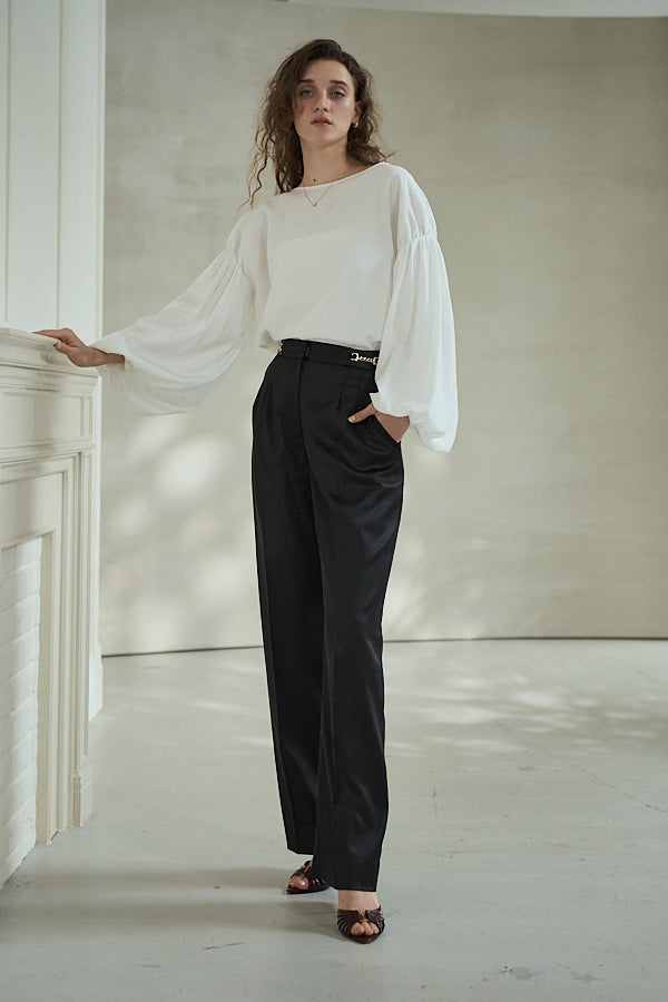 Joplin Sheer Blouse <br>-Off white-