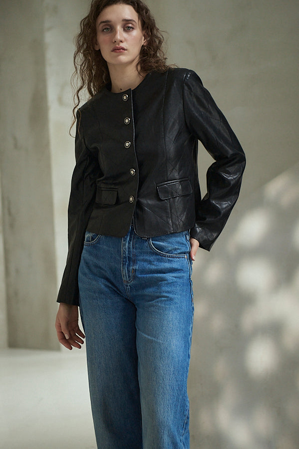 Camelia Quilted Jacket <br>-Black-