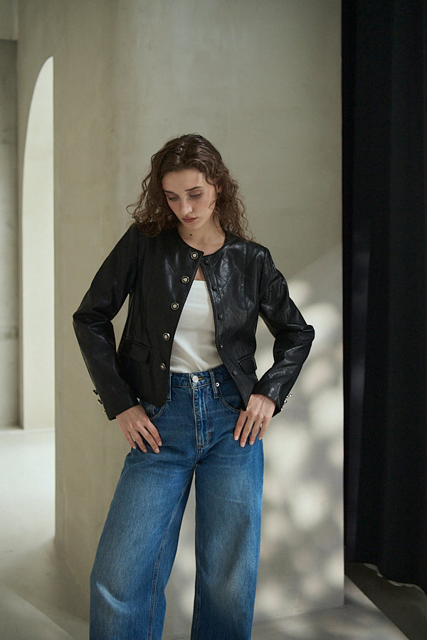 Camelia Quilted Jacket <br>-Black-