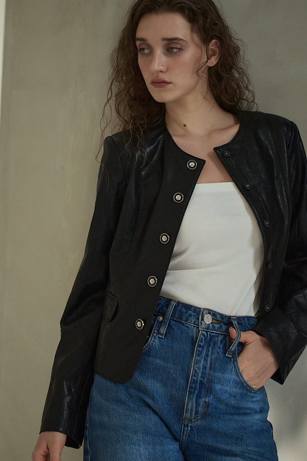 Camelia Quilted Jacket <br>-Black-