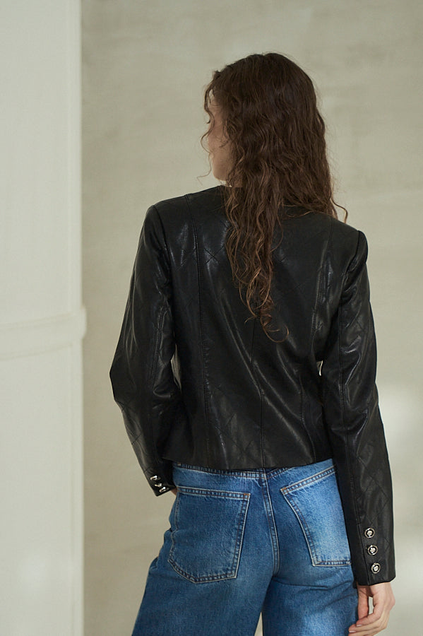 Camelia Quilted Jacket <br>-Black-