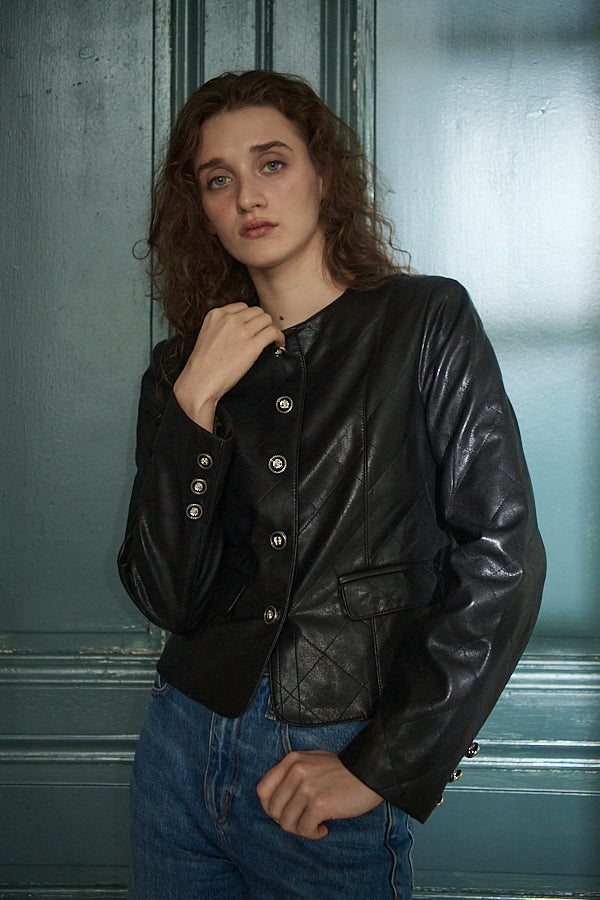 Camelia Quilted Jacket <br>-Black-