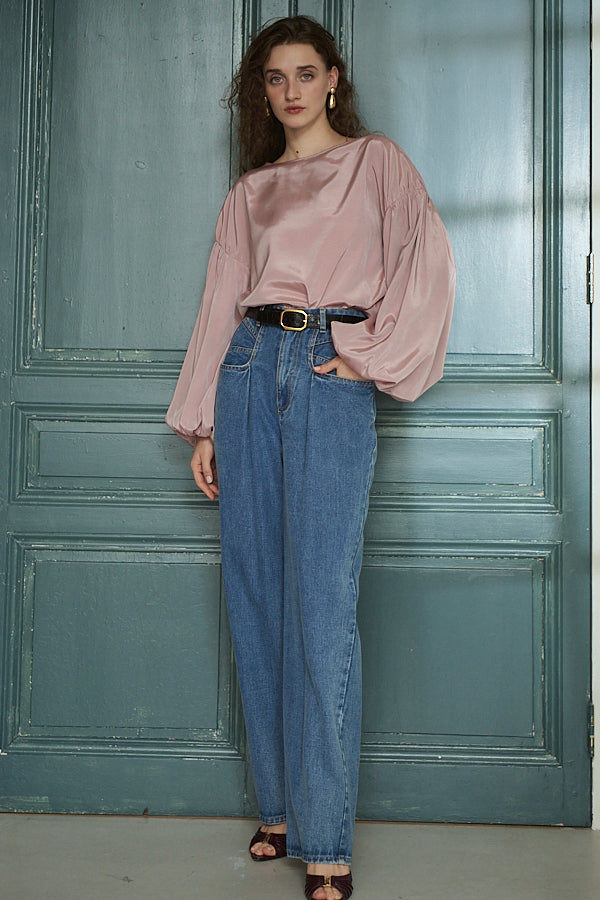 Joplin Sheer Blouse <br>-Mauve pink-