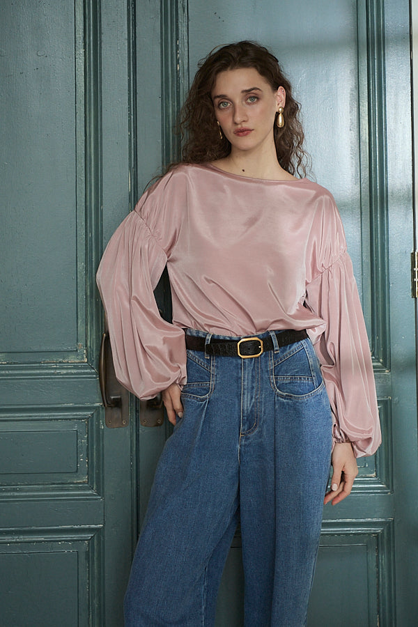 Joplin Sheer Blouse <br>-Mauve pink-