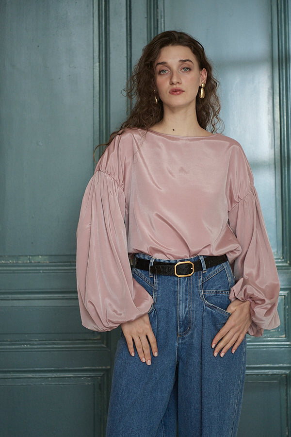 Joplin Sheer Blouse <br>-Mauve pink-