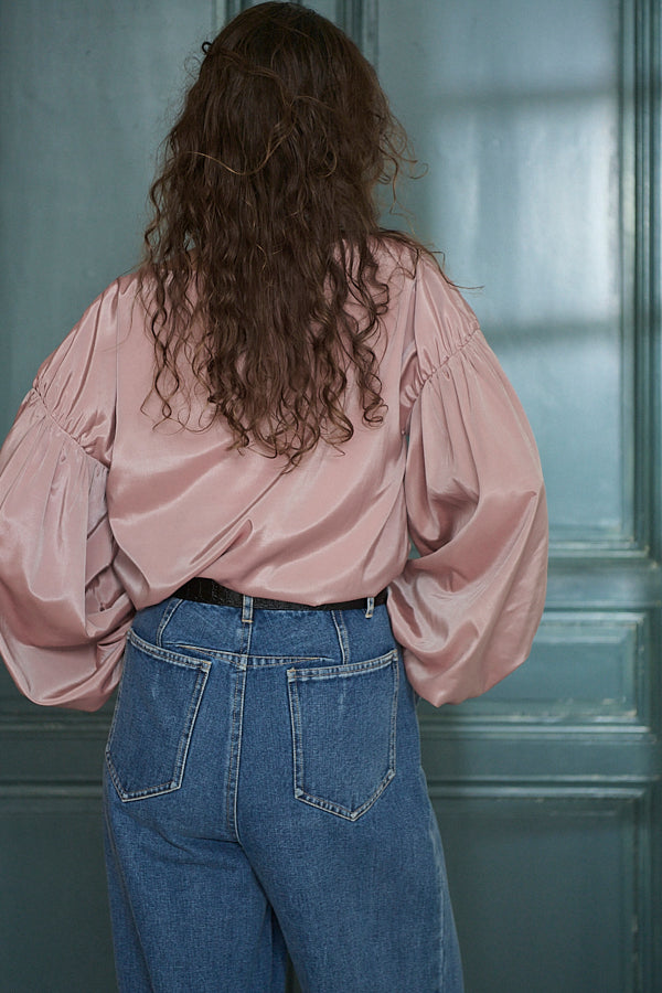 Joplin Sheer Blouse <br>-Mauve pink-