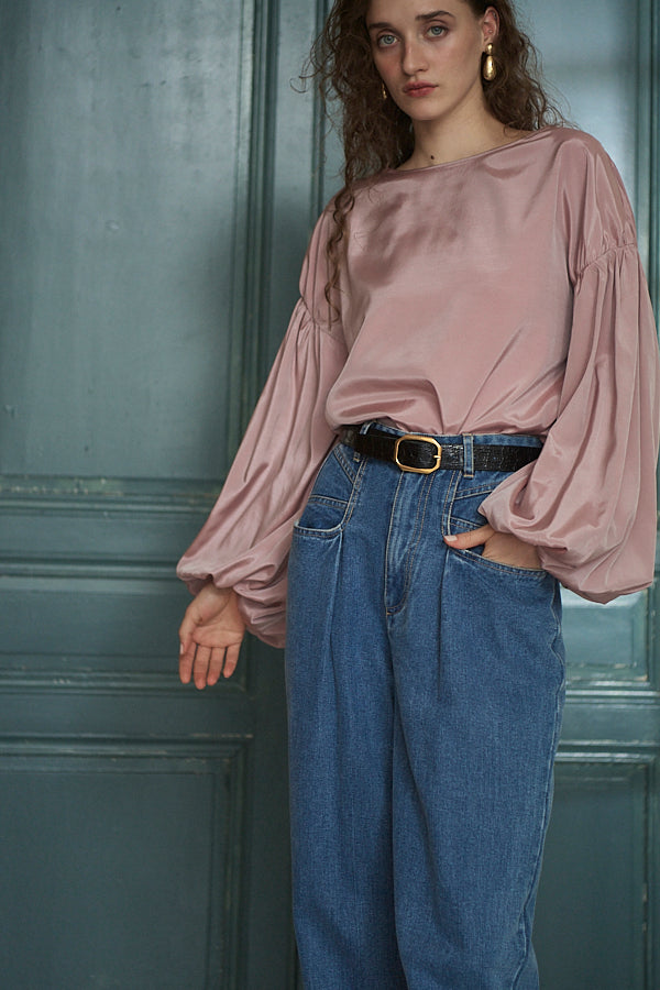 Joplin Sheer Blouse <br>-Mauve pink-
