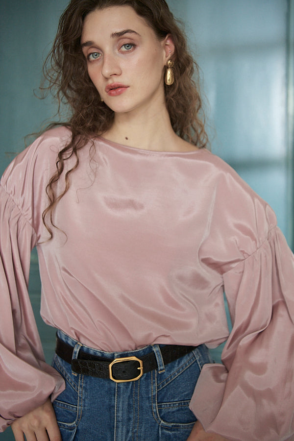 Joplin Sheer Blouse <br>-Mauve pink-