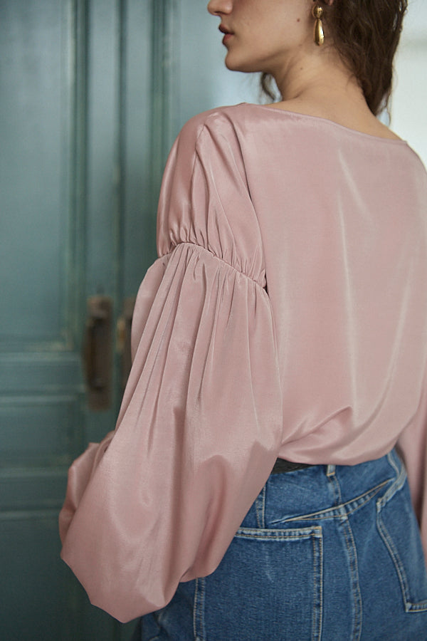 Joplin Sheer Blouse <br>-Mauve pink-