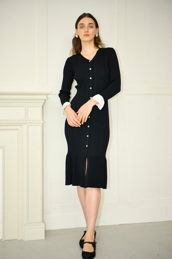Julita Knit Dress <br>-Black-