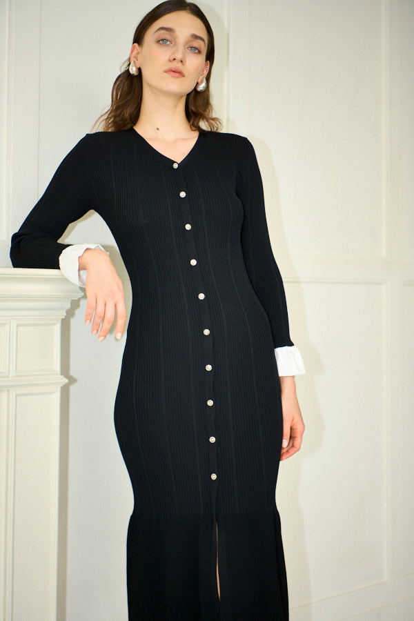 Julita Knit Dress <br>-Black-