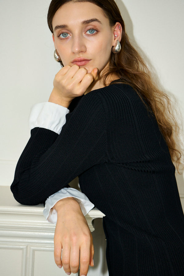 Julita Knit Dress <br>-Black-