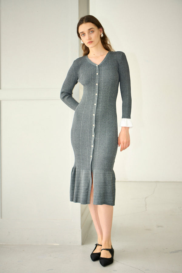 Julita Knit Dress <br>-Gray-