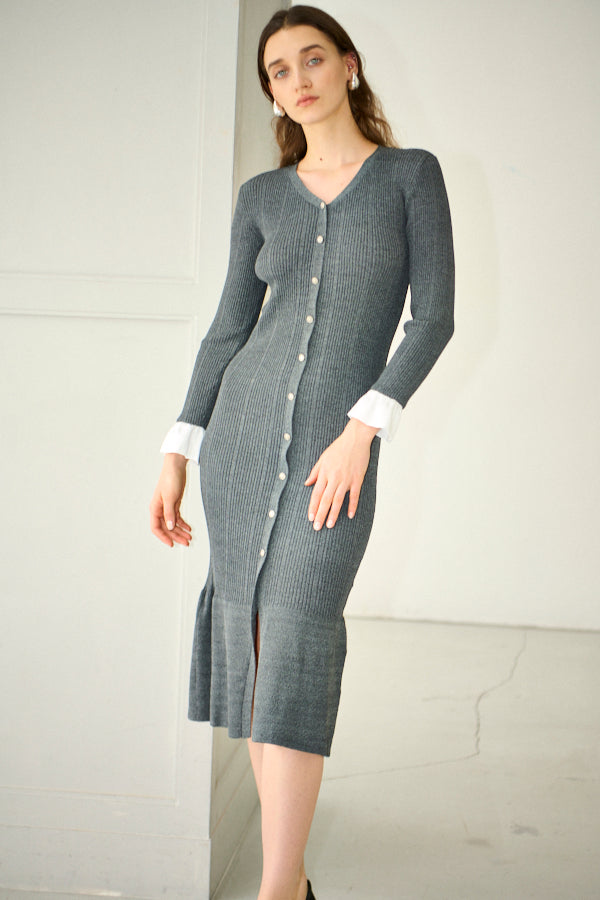 Julita Knit Dress <br>-Gray-