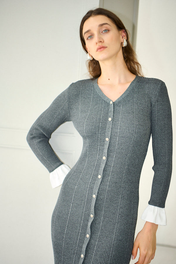 Julita Knit Dress <br>-Gray-