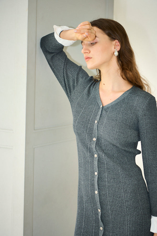 Julita Knit Dress <br>-Gray-