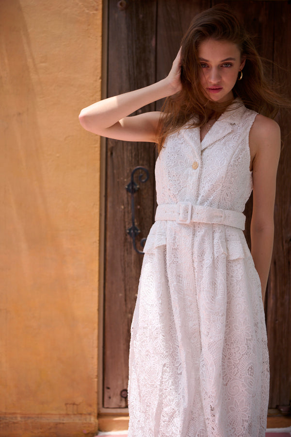 Josephina Lace Dress -WHT-