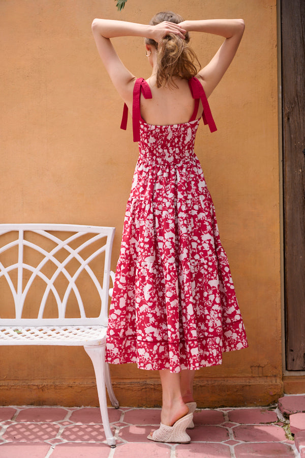 Sandra Floral-print long dress  <br>-RED x off.pt-