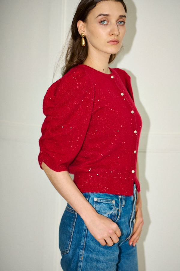 Mira Knit Cardigan <br>-RED-
