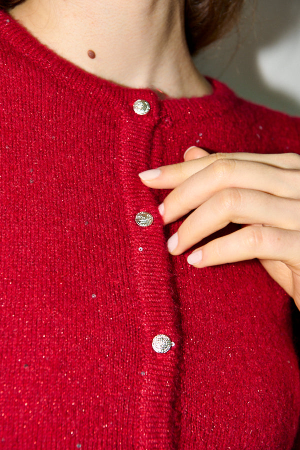 Mira Knit Cardigan <br>-RED-