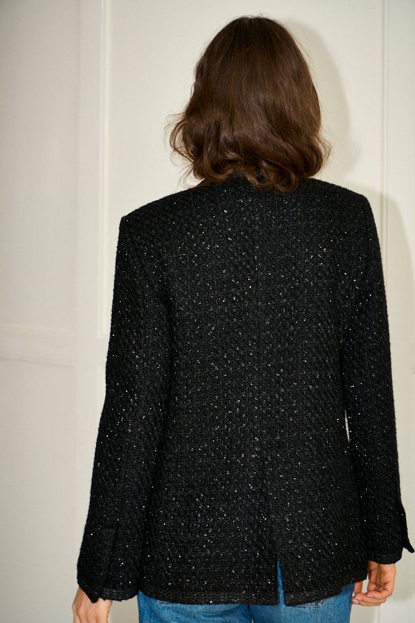 Ivanna Tweed Bow Jacket <br>-Black-