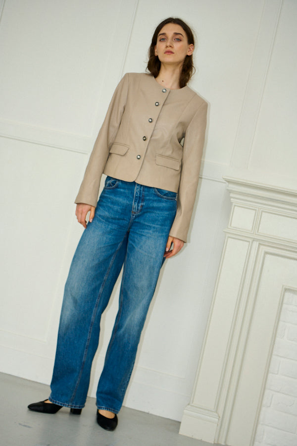 Camelia Quilted Jacket <br>-Beige-