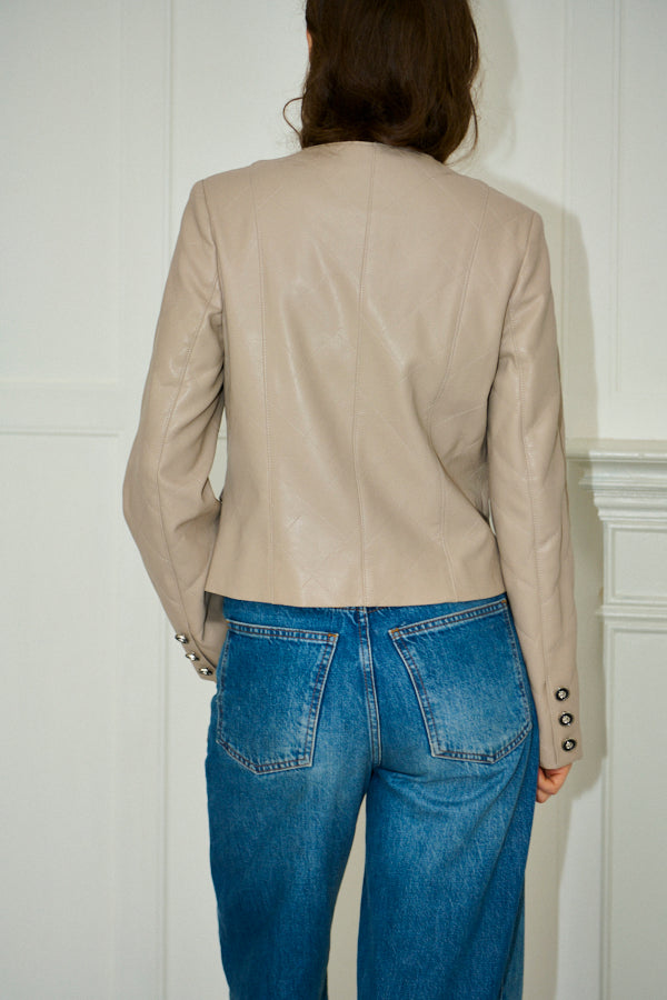 Camelia Quilted Jacket <br>-Beige-