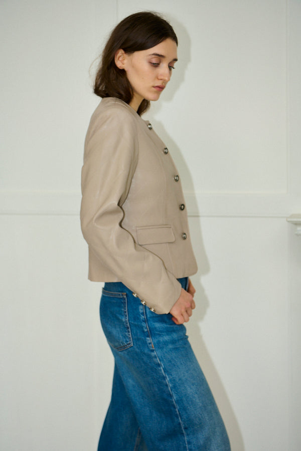 Camelia Quilted Jacket <br>-Beige-