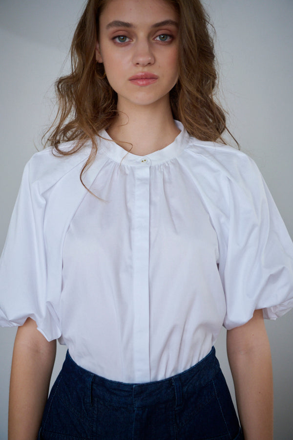 Margot Volume Sleeve Blouse -WHT-