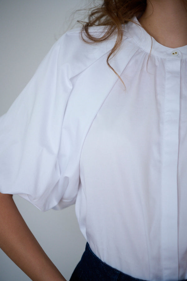 Margot Volume Sleeve Blouse -WHT-