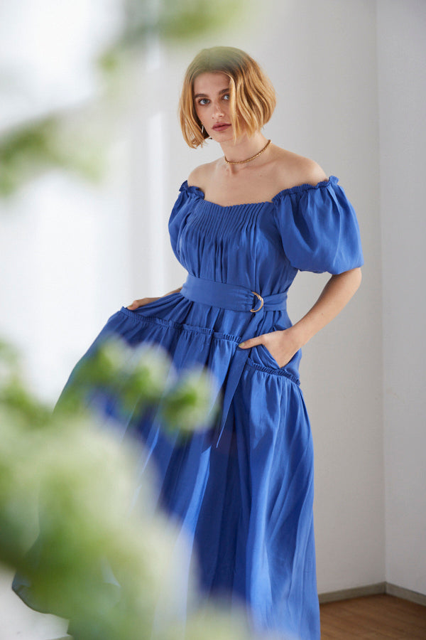 Memories Long Dress <br> -BLU-