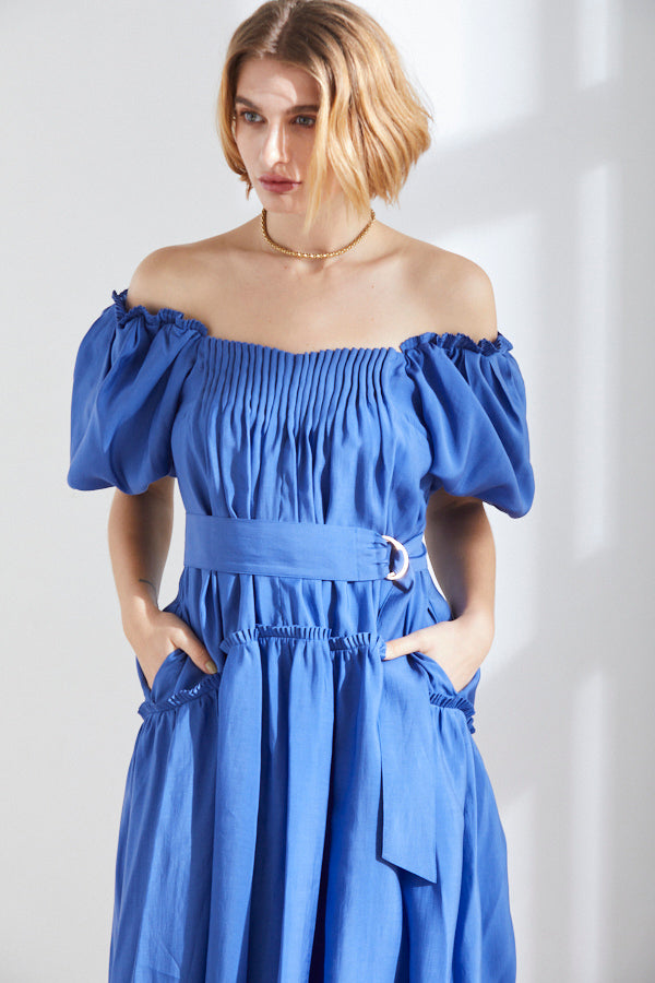 Memories Long Dress <br> -BLU-