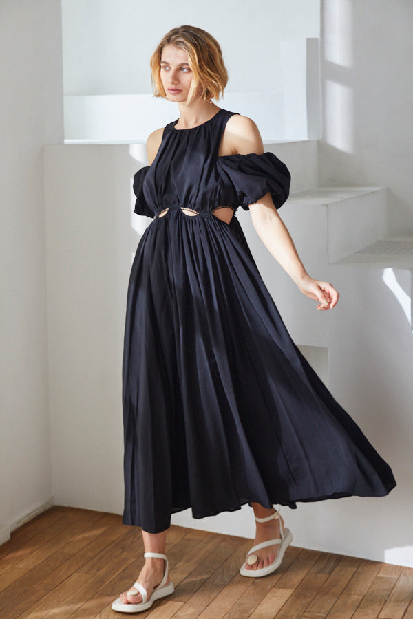 Rosie Cutout Long Dress <br> -BLK-